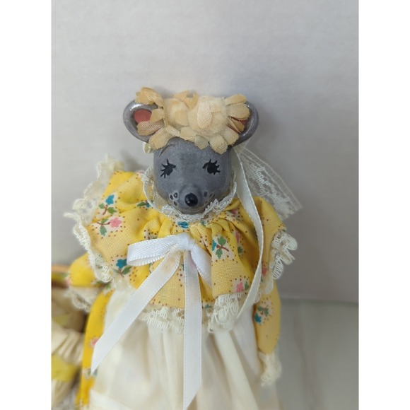 Ducks and Friends Mama Precious Mouse yellow dress Gray porcelain head baby - Picture 2 of 13